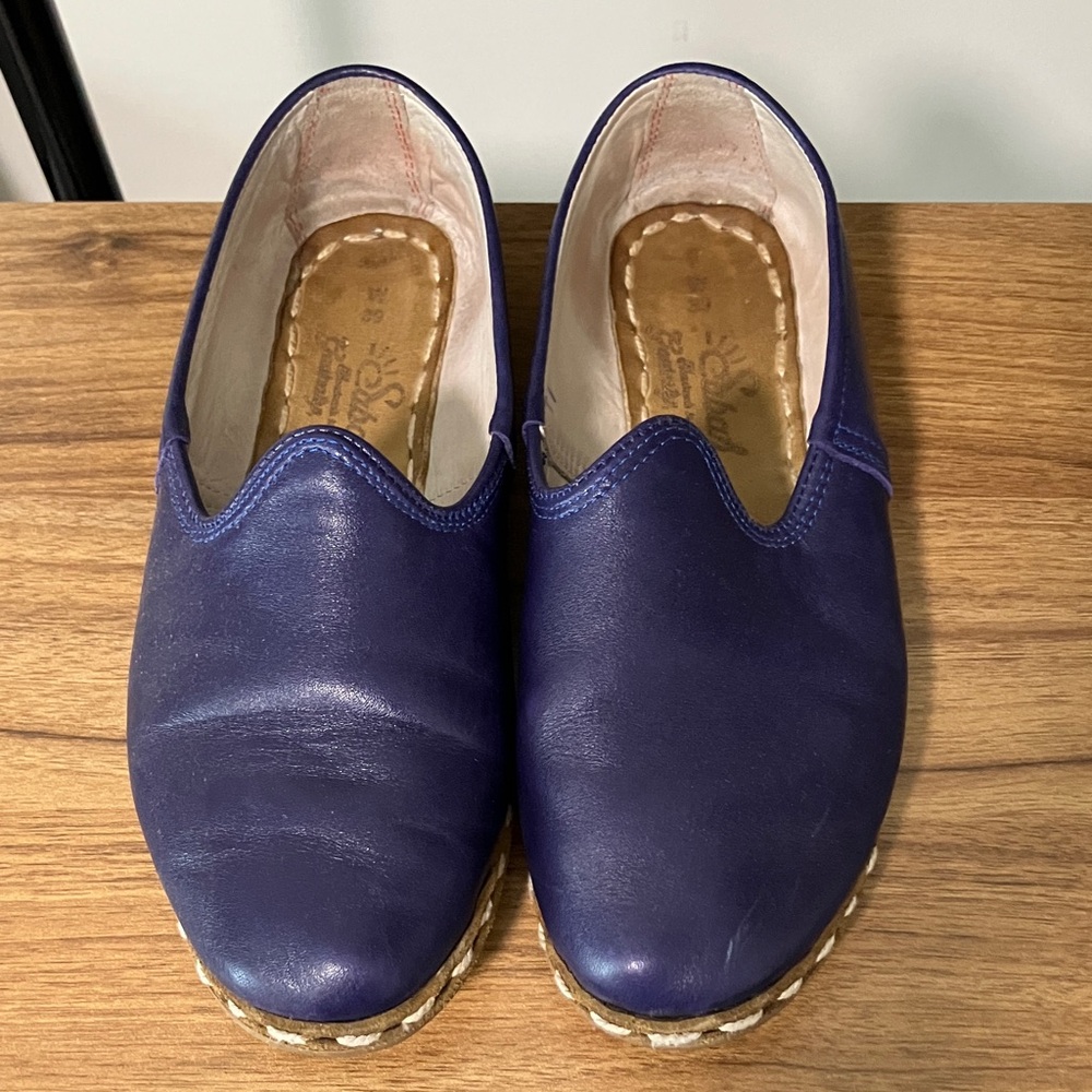 Sabah Leather Slip-On Shoes in Sabah Blue